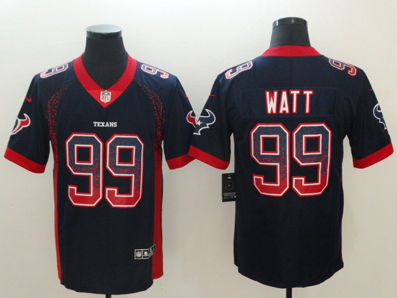 Men Houston Texans #99 Watt Blue Drift Fashion Color Rush Limited NFL Jerseys->houston rockets->NBA Jersey